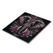 Carreau Art de l'éléphant de l'aube fleuri (Côté)