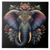 Carreau Art de l'éléphant de l'aube fleuri (Devant)