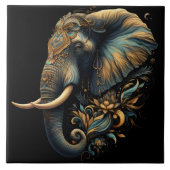 Carreau Art de l'éléphant de l'aube fleuri (Devant)