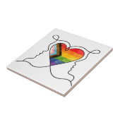 Carreau Art de ligne de cœur de fierté de progrès (Côté)