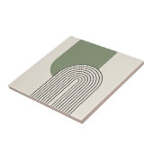 Carreau Art de ligne du milieu du siècle avec arche verte (Côté)