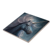 Carreau Art de l'Imaginaire de la licorne noire (Côté)