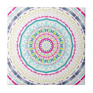 Carreau Art de mandala coloré vibrant