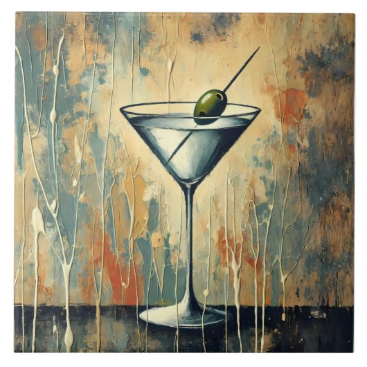 Carreau Art de Martini en techniques mixtes du milieu du s (Devant)
