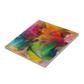 Carreau Art de plumes colorées vives (Côté)