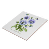 Carreau Art de style botanique floral Pansy violet (Côté)