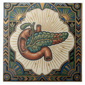 Carreau Art Deco Anatomical Pancreas Diabetes (Devant)