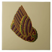 Carreau ART DÉCO AVIEN en tuile JAUNE (Devant)