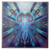 Carreau Art Deco Celestial Jellyfish Deep Sea Glow Ceramic (Devant)