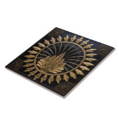 Carreau Art Déco Cercle Noir Et Or Luxe (Côté)