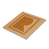 Carreau Art déco de lignes droites avec le monogramme, (Côté)