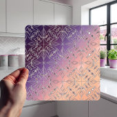 Carreau Art Deco Diamond Pattern Purple Peach Ombre 