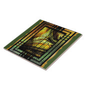 Carreau Art Déco En Vert Et Or (Côté)