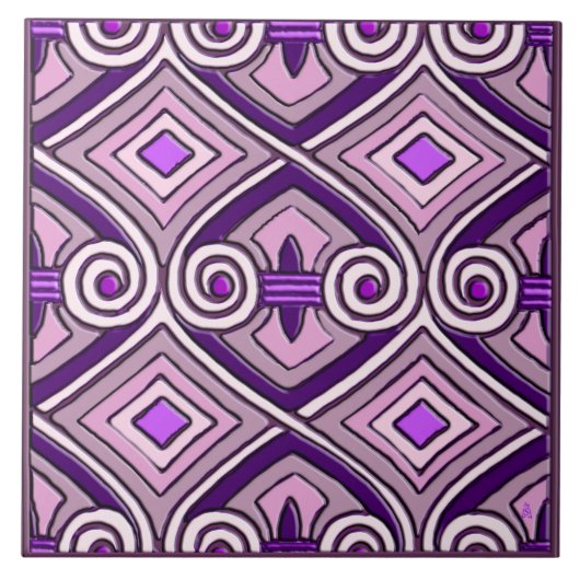 Carreau Art Déco fait Perse #9 (Carrelage en céramique) (Devant)