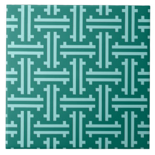 Carreau Art déco furet chinois, turquoise et aqua