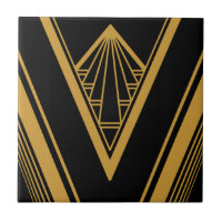 Art Déco Gold Black Elegant Géométrique Crisp