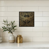Carreau Art Deco Gold Dragonfly Black Geometric Design 