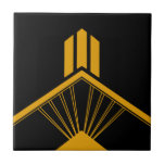 Carreau Art Déco Gold Mustard Bordure géométrique Noir<br><div class="desc">Style art déco crêpe doré détails géométriques ornement bordure carreaux céramique décorative sur un arrière - plan noir. Veuillez noter que l'or est une couleur plate jaune moutarde et n'est pas une couleur d'or réelle. Design original et unique, parfait pour un intérieur moderne ou art déco vintage.</div>