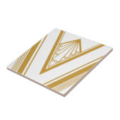 Carreau Art Déco Gold White Elegant Géométrique Crisp (Côté)