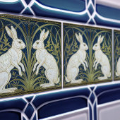 Carreau Art Deco Hares Wall Decor Art Nouveau Rabbit