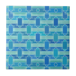 Carreau Art Déco industriel chic - bleu doux