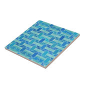 Carreau Art Déco industriel chic - bleu doux (Côté)