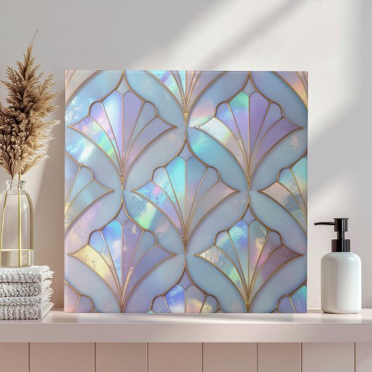 Carreau Art Déco iridescent vitrail ID1177