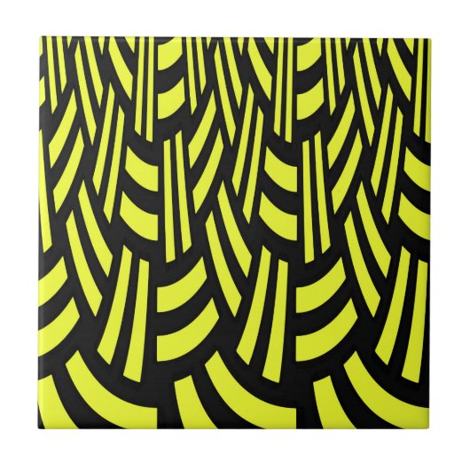 Carreau Art Déco jaune et noir (Devant)