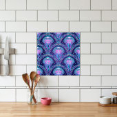 Carreau Art Deco Jellyfish Purple Pink Teal Geometric 