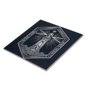 Carreau Art Deco Lighthouse Nautical Silver Design (Côté)