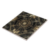 Carreau Art déco luxueux, noir et or, géométrie (Côté)