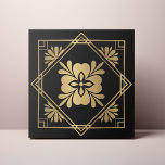 Carreau Art déco noir et or<br><div class="desc">Décorez le bureau avec ce design Art déco noir et or. Vous pouvez customiser plus loin en cliquant sur le bouton "PERSONNALISER". Modifiez la couleur de l'arrière - plan si vous le souhaitez. Pour toute question complémentaire, veuillez nous contacter à ThePaperieGarden@gmail.com .</div>