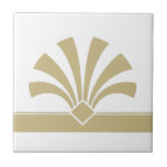 Carreau Art Déco Or Blanc Fleur géométrique Elément 06<br><div class="desc">Élégant décor de style art déco d'or, élément de fleurs géométriques sur un carrelage en céramique arrière - plan blanc. Veuillez noter que la couleur or ici est une impression couleur beige tan plat et n'est pas une véritable couleur or ou feuille. Design chic et élégant, parfait pour un intérieur...</div>