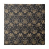 Carreau Art Deco pattern with gold floral motifs  (Devant)