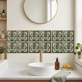 Carreau Art Deco Rose Geometric Emerald Green Tile