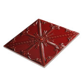 Carreau Art Déco rouge (Côté)