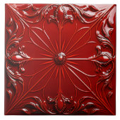 Carreau Art Déco rouge (Devant)