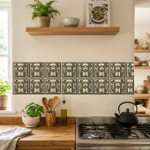 Carreau Art Deco Scarab Beetle Egyptian Sun Design