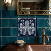 Carreau Art Deco Silver Octopus Mandala Kraken