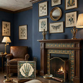 Carreau Art Deco Skeleton Hand Green Gold Geometric Design