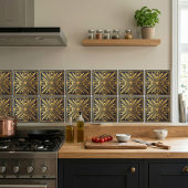 Carreau Art Deco Sunburst Gold Black Geometric Design