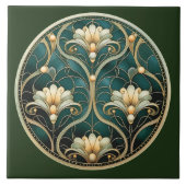 Carreau Art Déco Vert Or Blanc Gris (Devant)