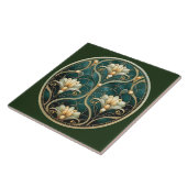 Carreau Art Déco Vert Or Blanc Gris (Côté)