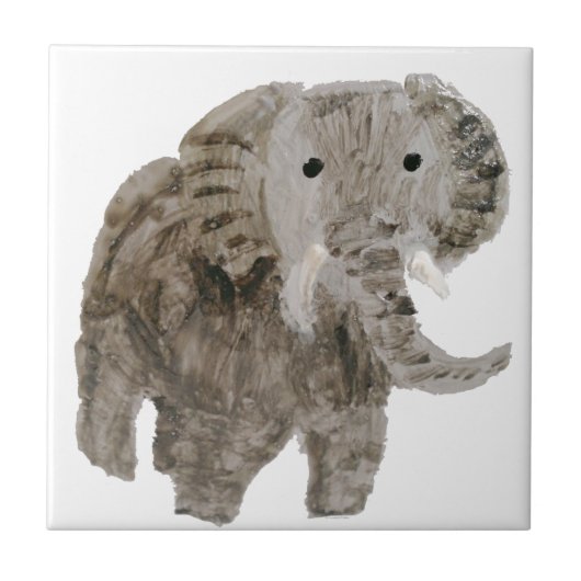 Carreau Art d'éléphant d'animal sauvage (Devant)
