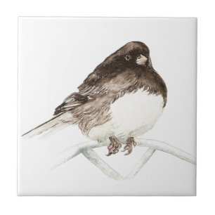 Carreau Art d'oiseau de Junco d'aquarelle