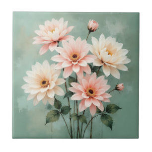 Carreau Art Élégant Chrysanthème Rose