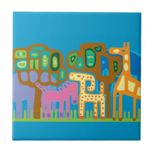 Carreau Art ethnique Animaux africains