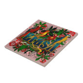 Carreau Art floral tropical d'oiseaux de forêt tropicale (Côté)