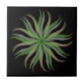 Carreau Art floral vert gris brun feuilles libres (Devant)