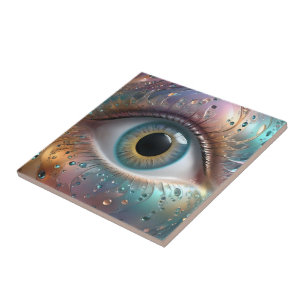 Carreau Art Fractal Blue Eyeball,